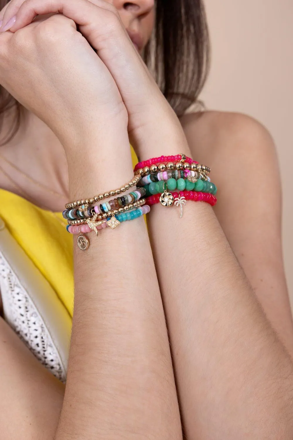 Rondelle Pink Opal Bracelet