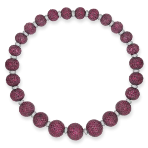 Ruby & Diamond Ball Necklace