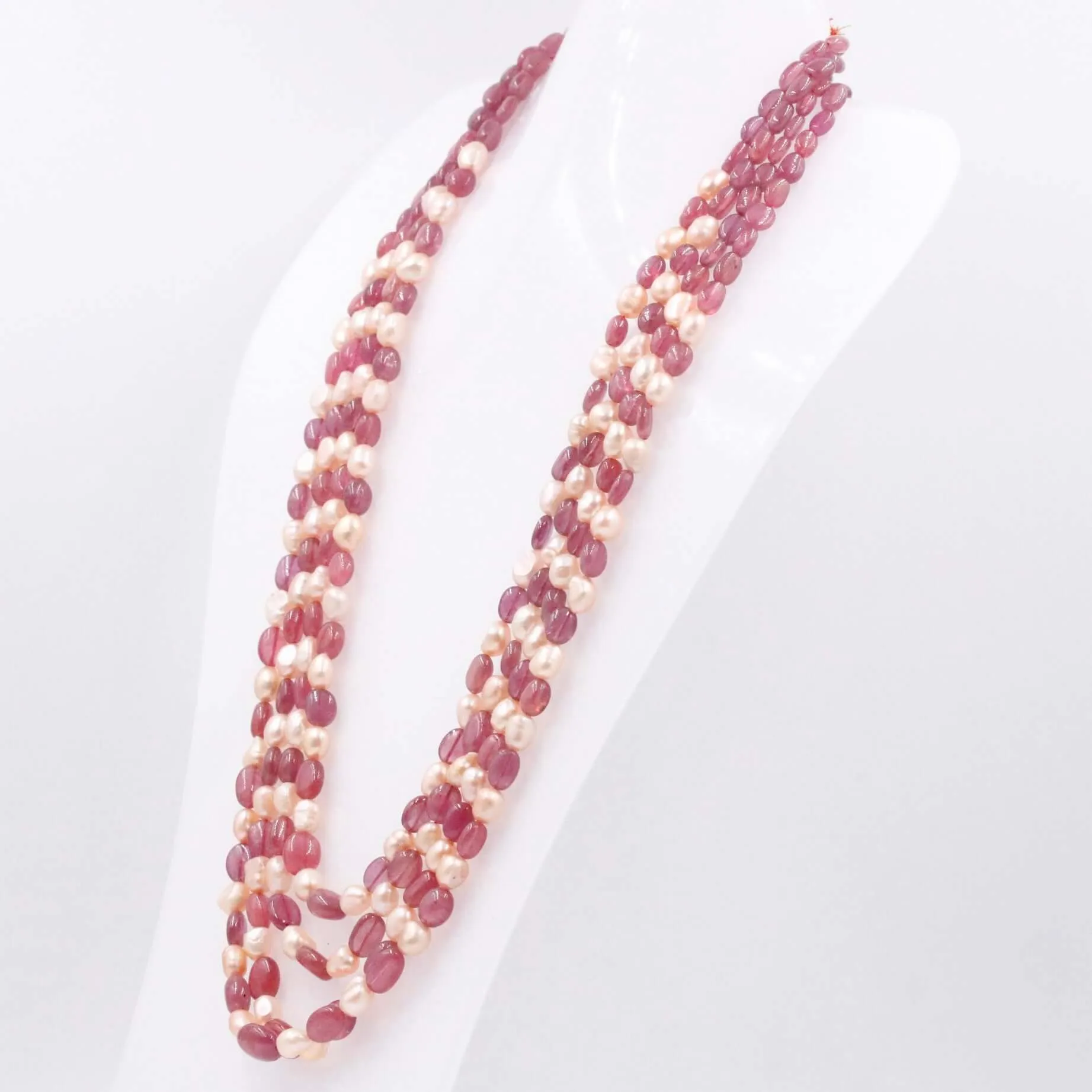 Ruby and Pearl Necklace Layered Necklace Gemstone Necklace Long Necklace Sarafa Necklace Multi Strand Necklace SKU 6143333
