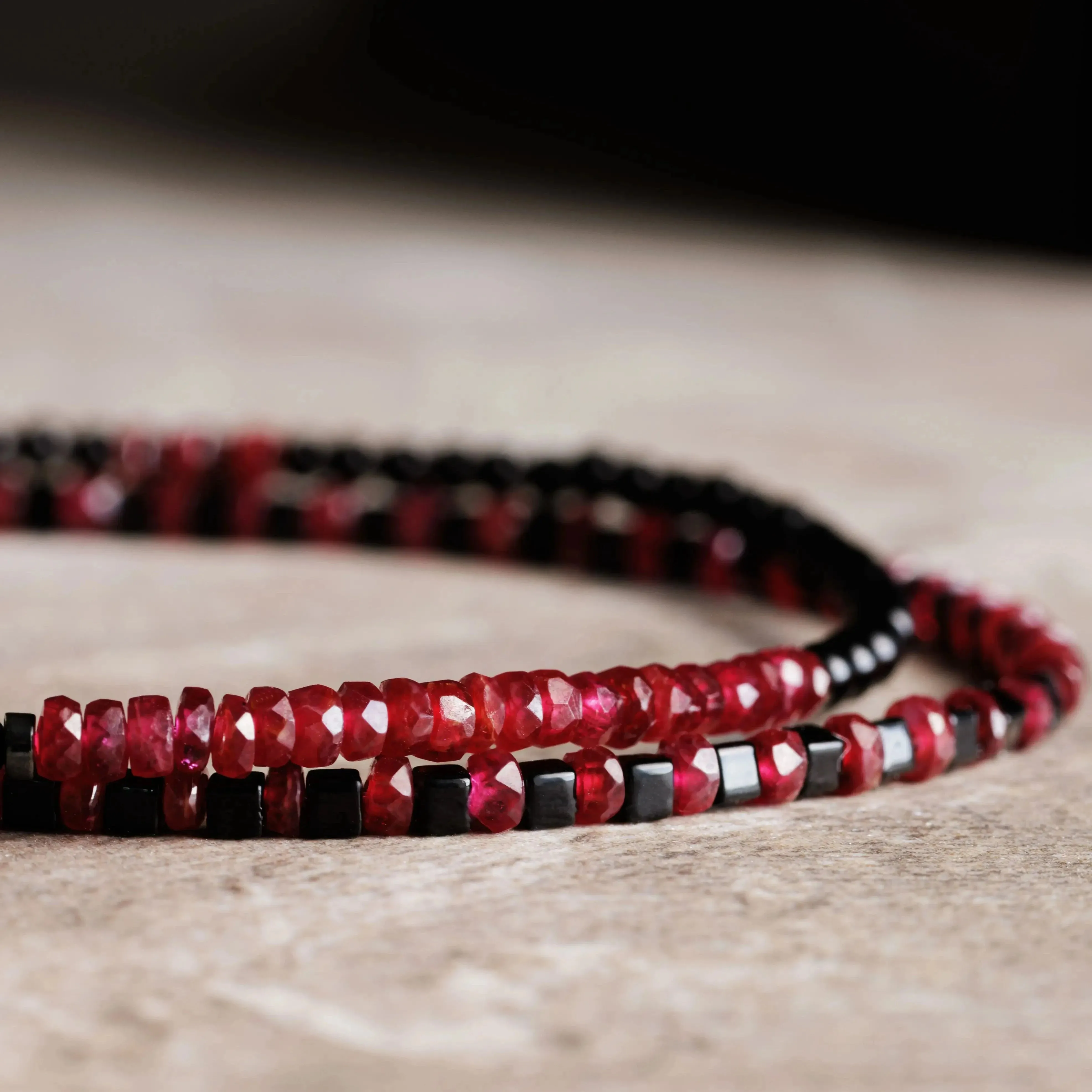 Ruby - Black Onyx Bracelet IX (2.5mm)