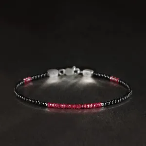 Ruby - Black Onyx Bracelet IX (2.5mm)