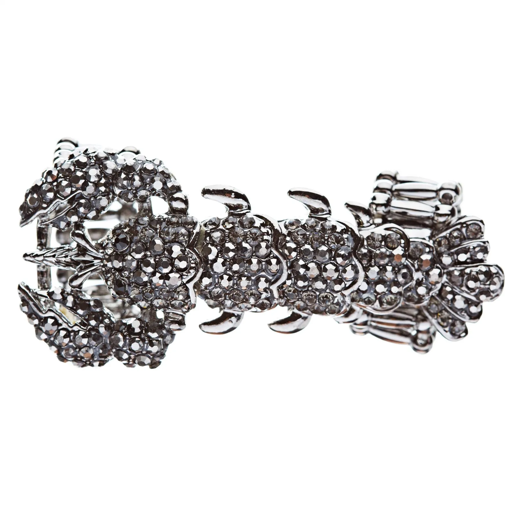 Scorpion Double Band Crystal Rhinestone Stretch Adjustable Cocktail Ring