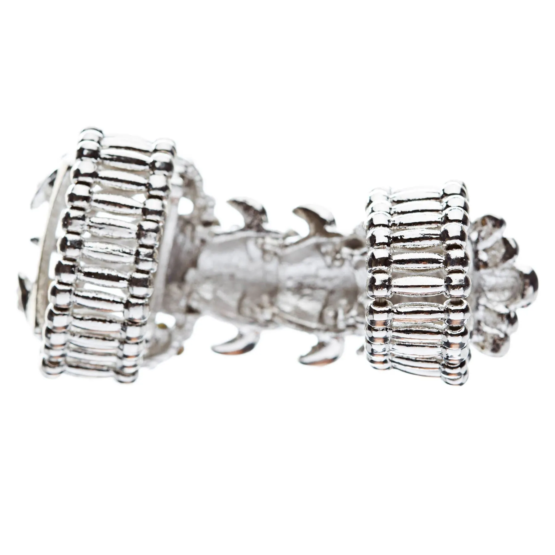 Scorpion Double Band Crystal Rhinestone Stretch Adjustable Cocktail Ring