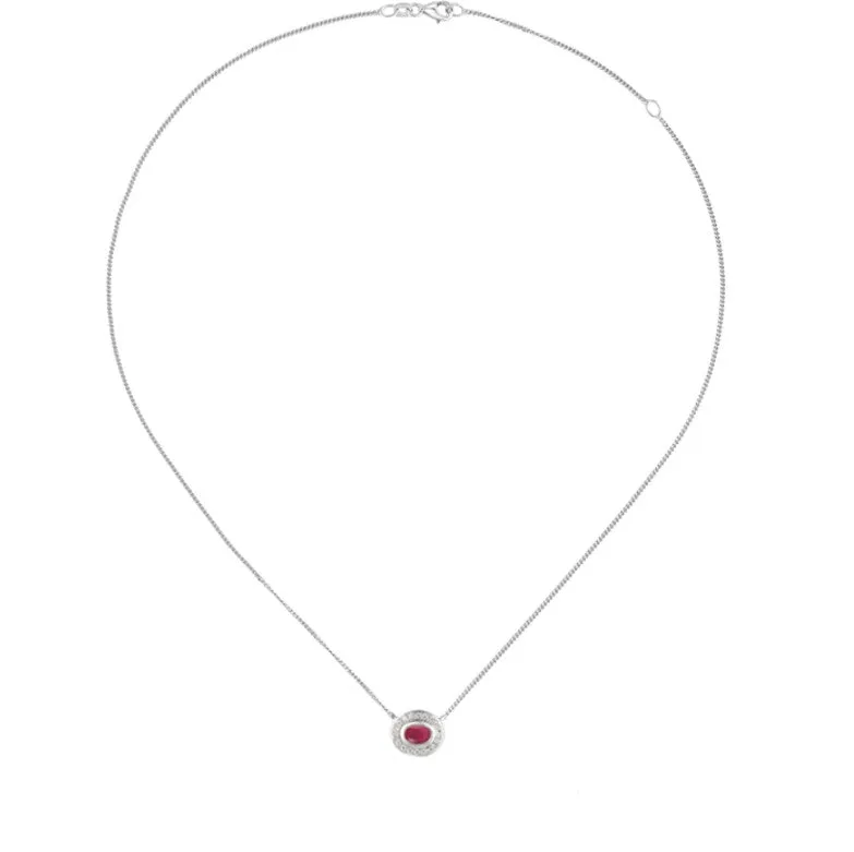 Silver Apollo Ruby Necklace