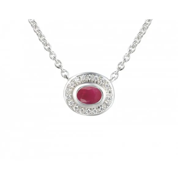 Silver Apollo Ruby Necklace