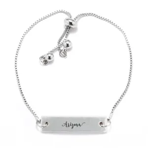 Silver Arizona Adjustable Bar Bracelet