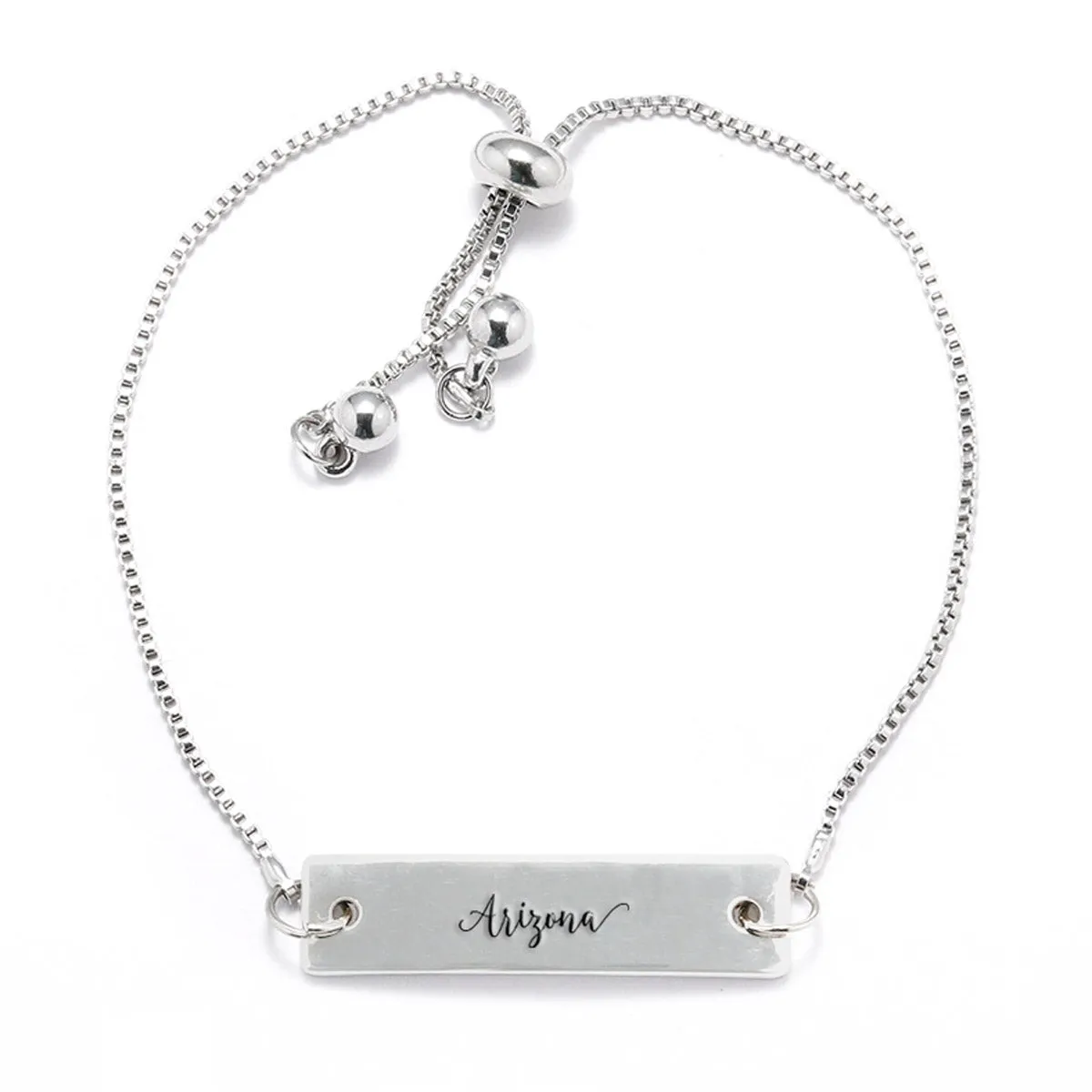 Silver Arizona Adjustable Bar Bracelet