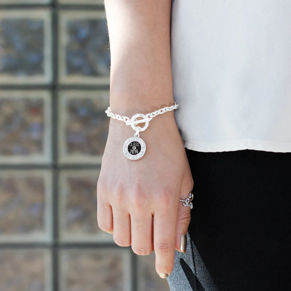 Silver Class of 2016 Circle Charm Toggle Bracelet