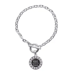 Silver First My Mother Forever My Friend Circle Charm Toggle Bracelet