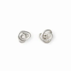Silver Knot Stud Earrings
