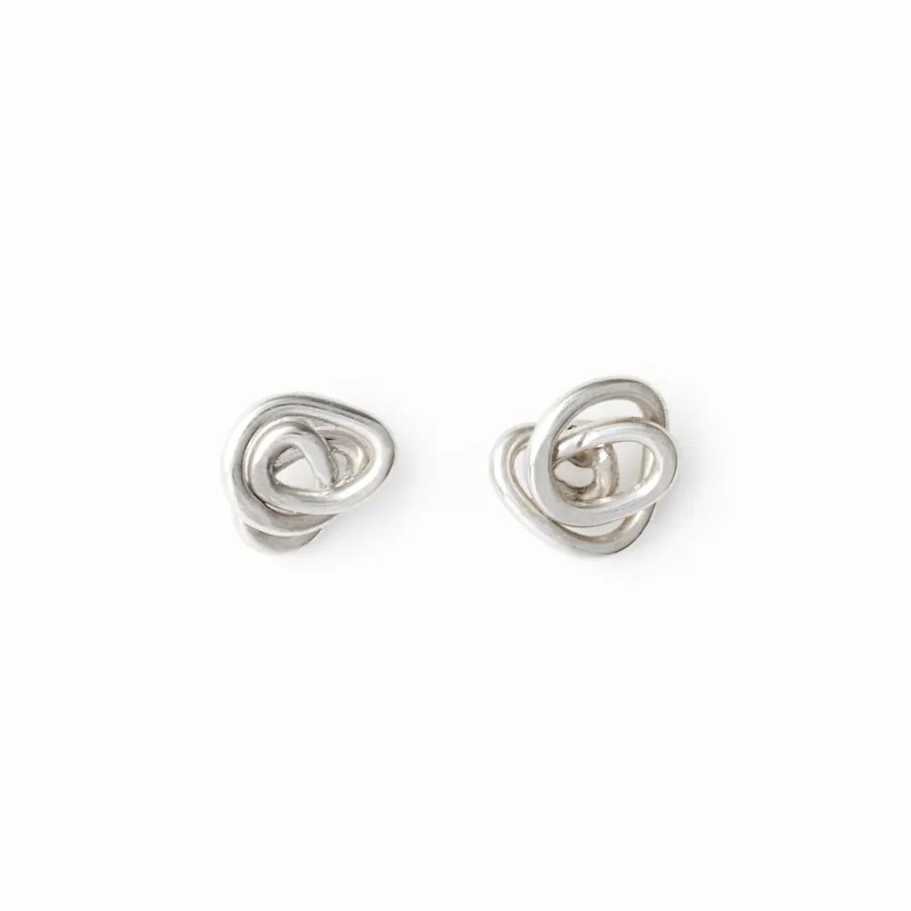 Silver Knot Stud Earrings