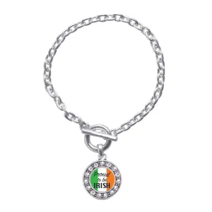 Silver Proud to be Irish Circle Charm Toggle Bracelet