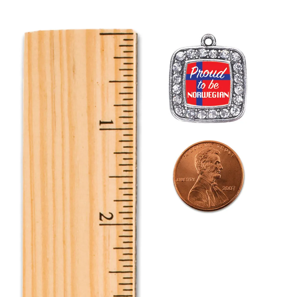 Silver Proud to be Norwegian Square Charm Toggle Bracelet