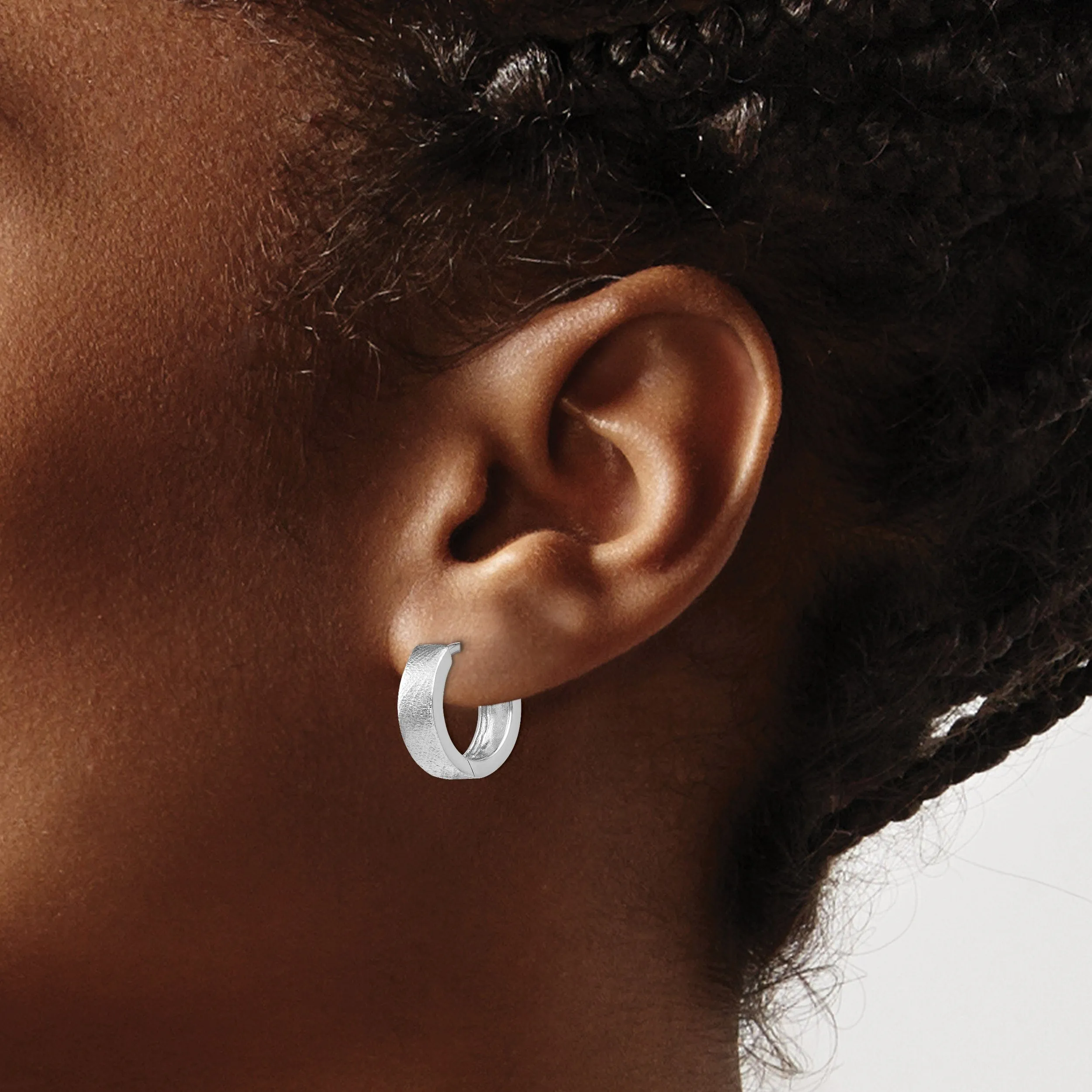 Silver Radiant Essence Huggie Hoop Earrings