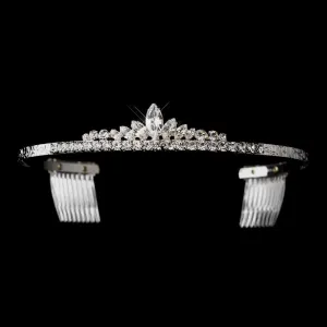 Silver Round & Navette Tiara Hair Comb