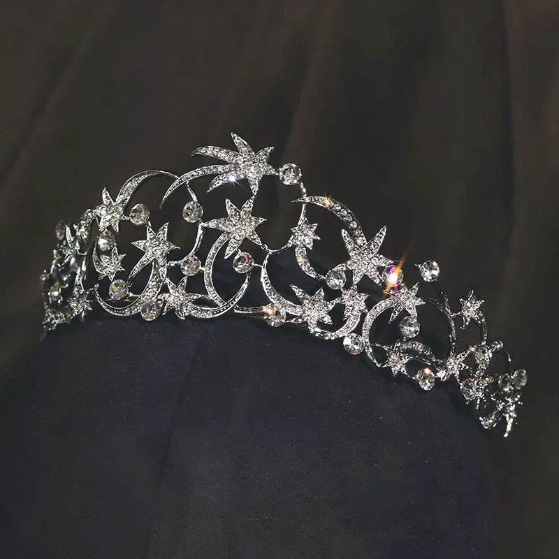 Silver Star Bridal Birthday Party Crown Fashion Princess Hair Accessories