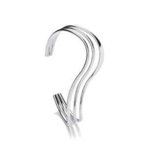 Silver Triple Band Wave Bangle