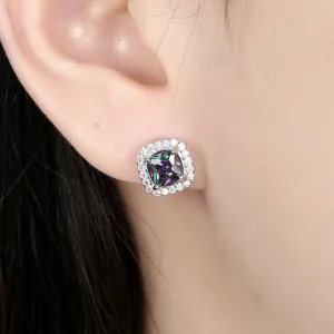 SKMEI LKN002 Ladies Stud Earrings Inlaid Colorful Zircon