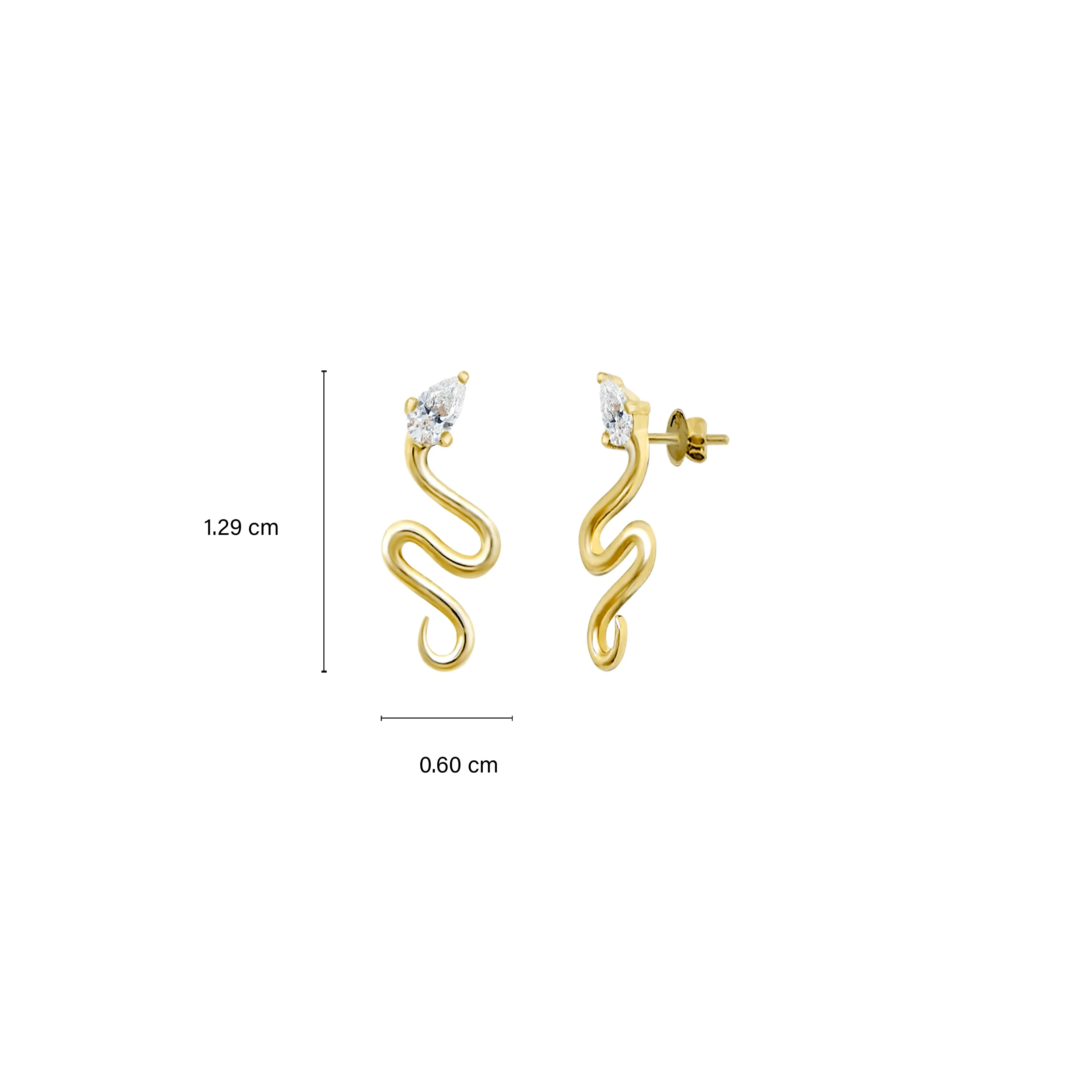 Snake Pear Diamond Earrings 