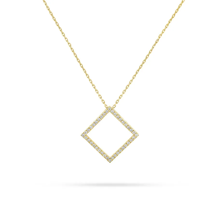 Square Round Diamond Pendant