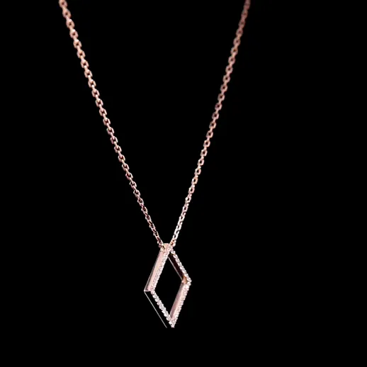 Square Round Diamond Pendant