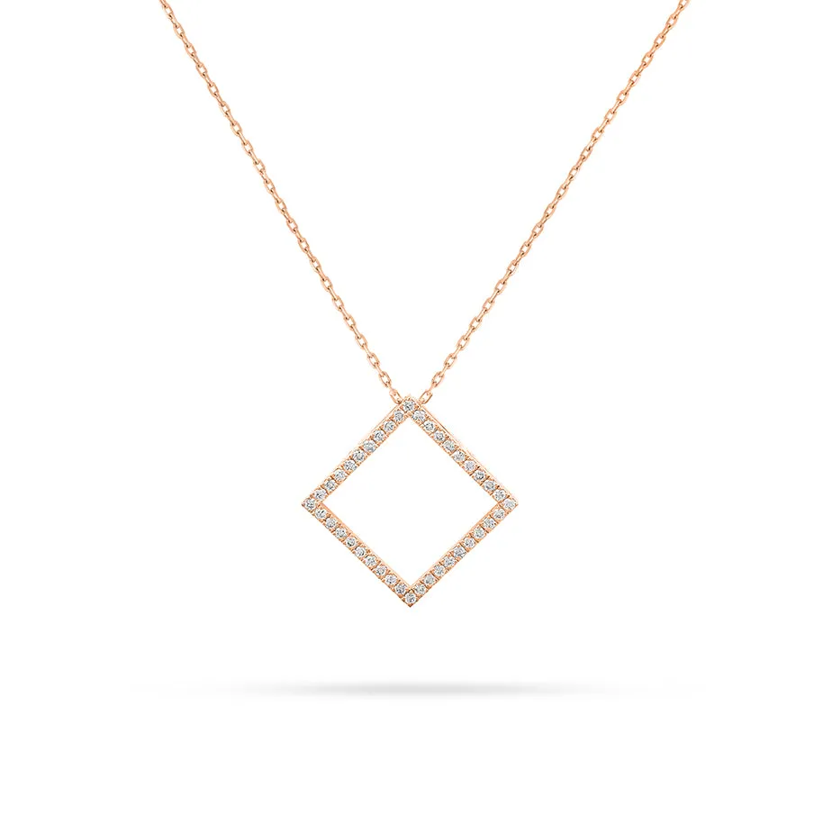 Square Round Diamond Pendant