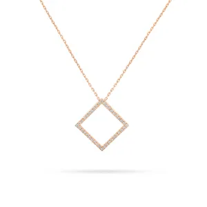 Square Round Diamond Pendant