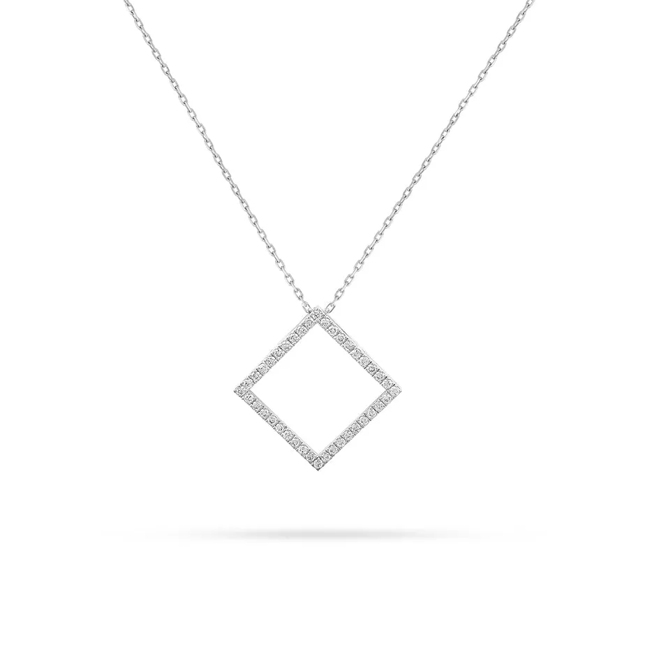 Square Round Diamond Pendant