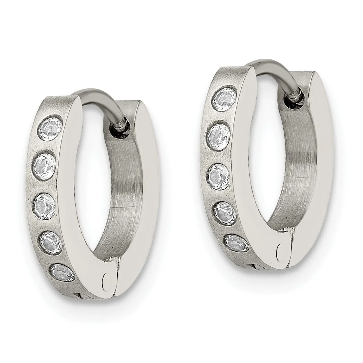 Stainless Steel Hinged Hoop Earrings