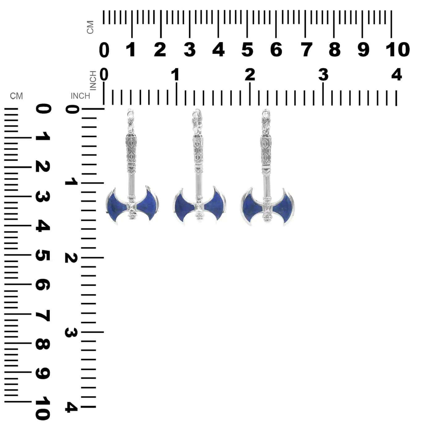 Starborn Lapis Battle Axe Pendant in Sterling Silver