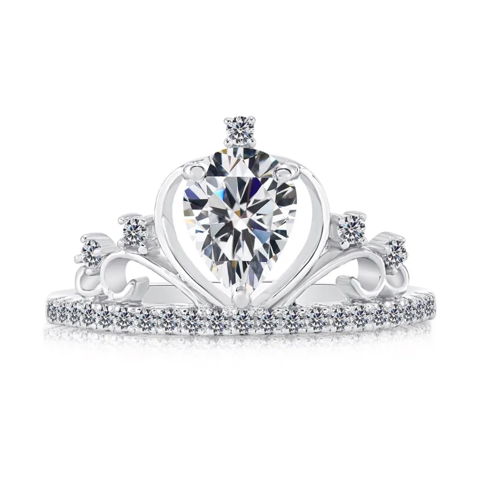 Sterling Silver Princess Tiara CZ Ring (DG-30)