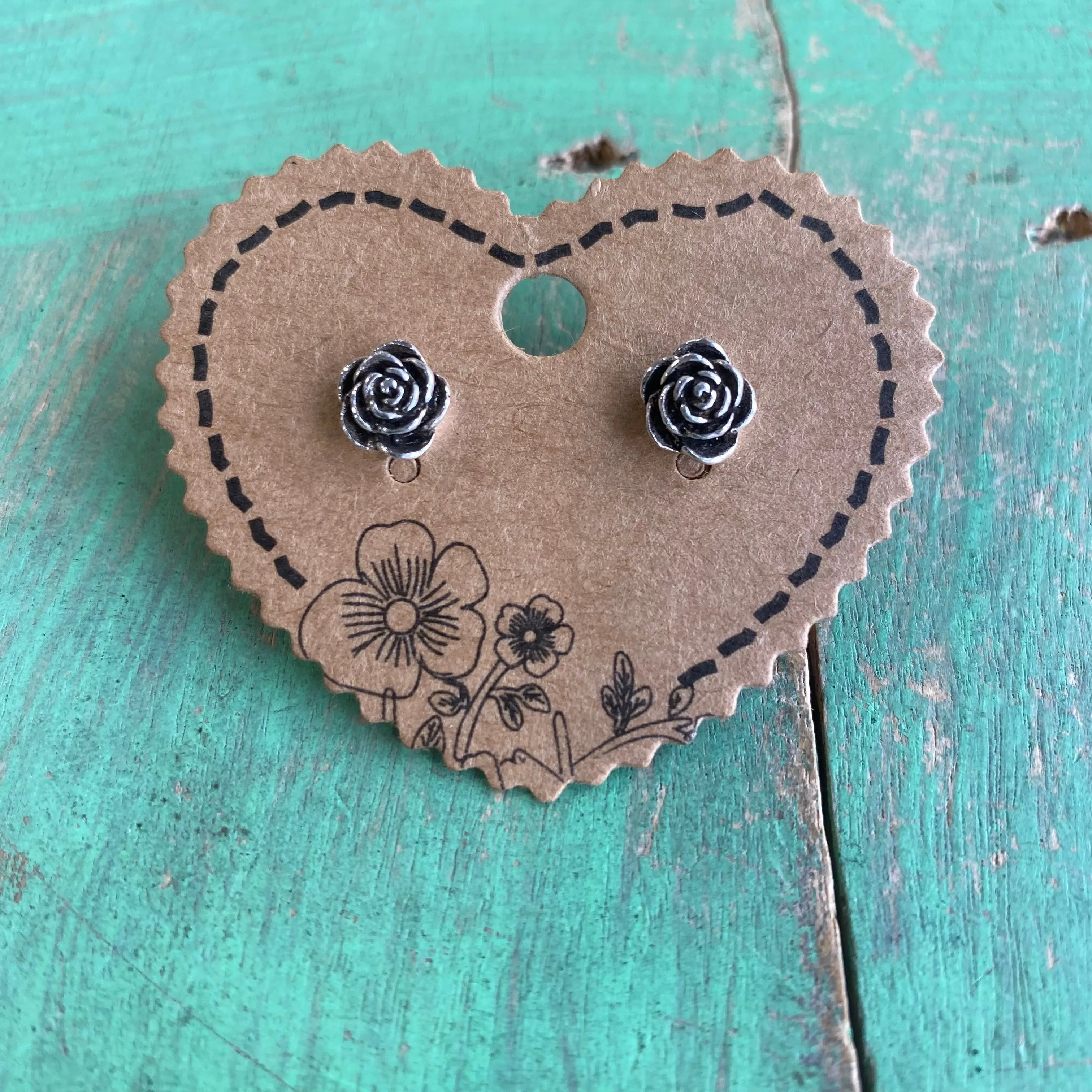 Sterling Silver Rose Bud Earrings