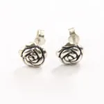 Sterling Silver Rose Bud Earrings