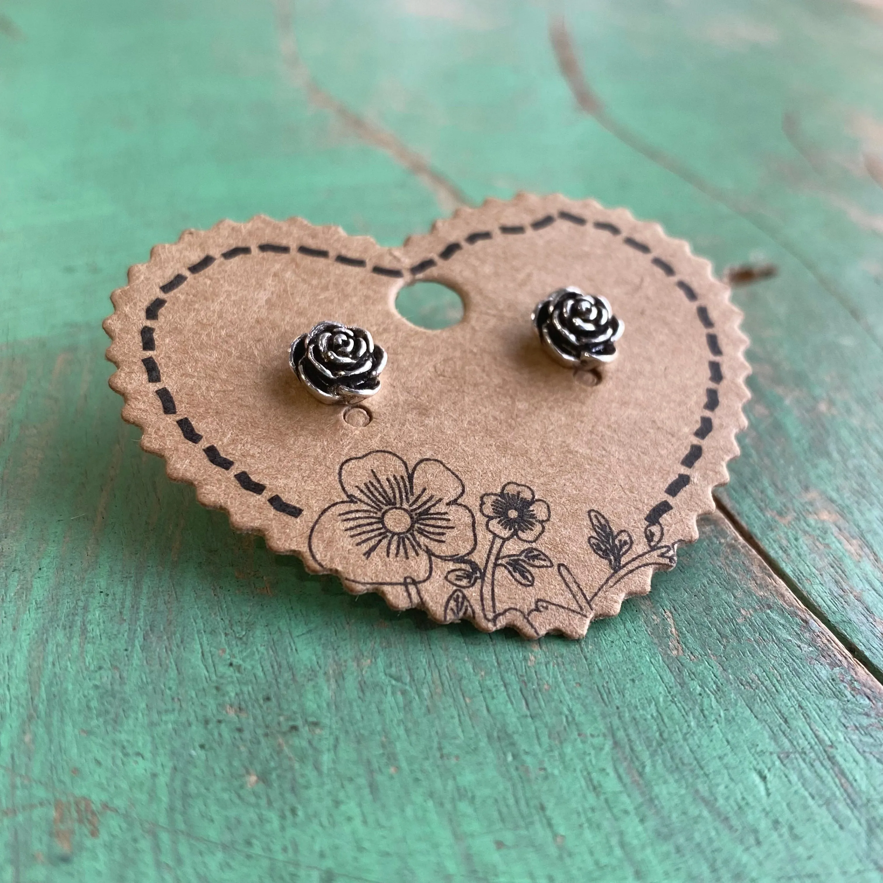 Sterling Silver Rose Bud Earrings