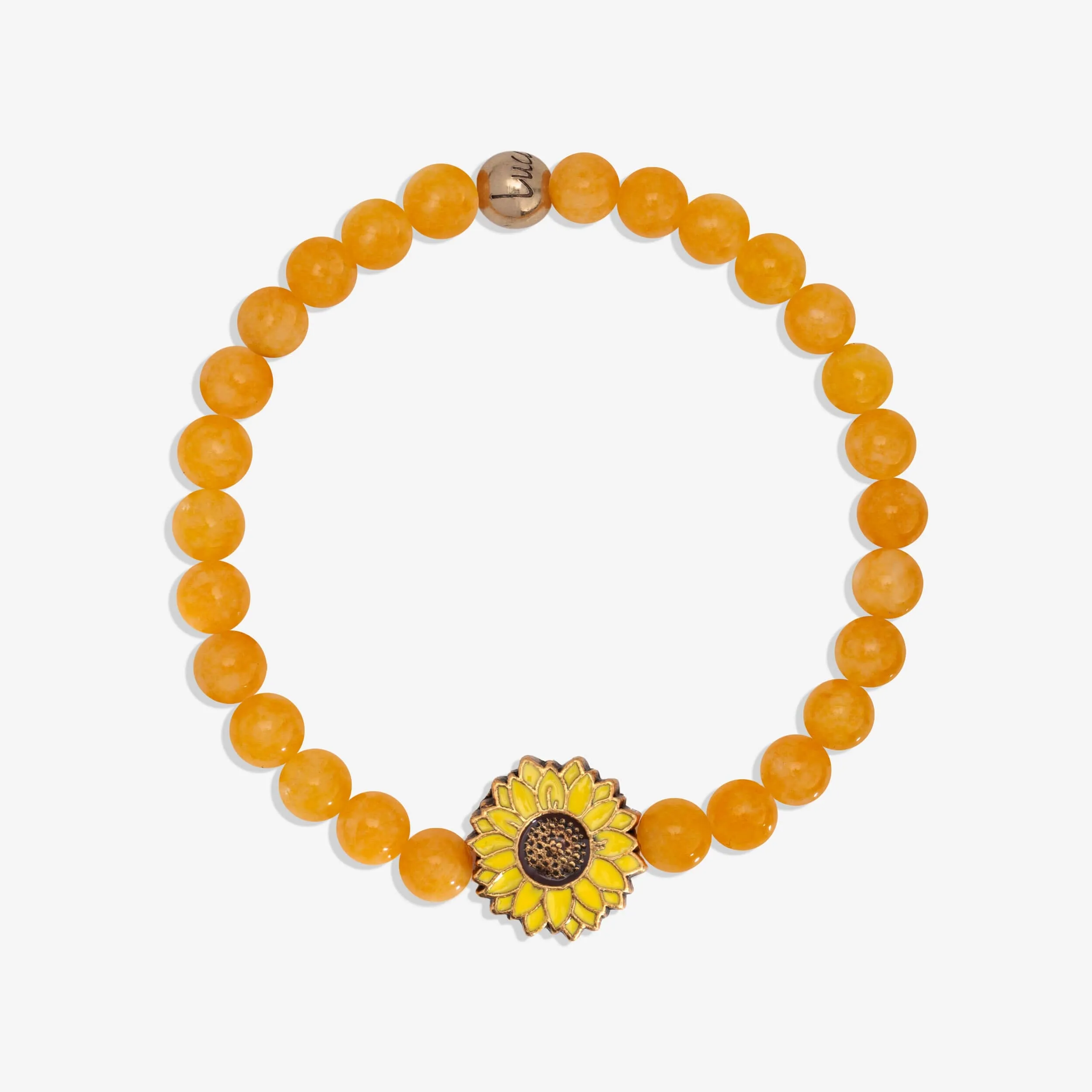 Sunflower Stretch Bracelet with Natural Yellow Opal Beads