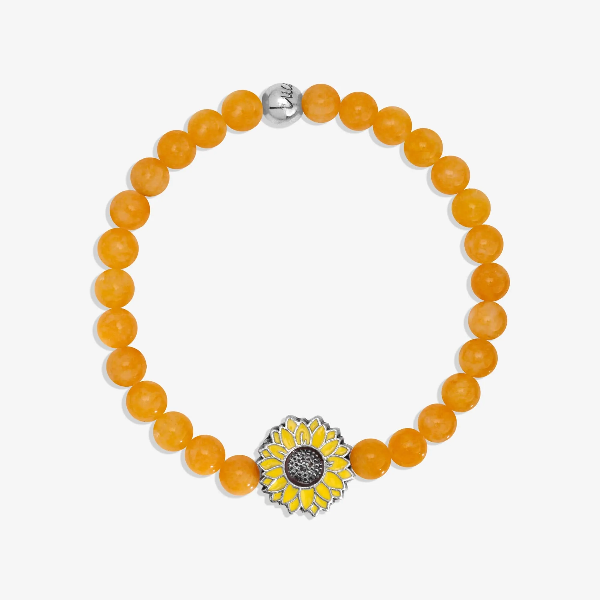 Sunflower Stretch Bracelet with Natural Yellow Opal Beads