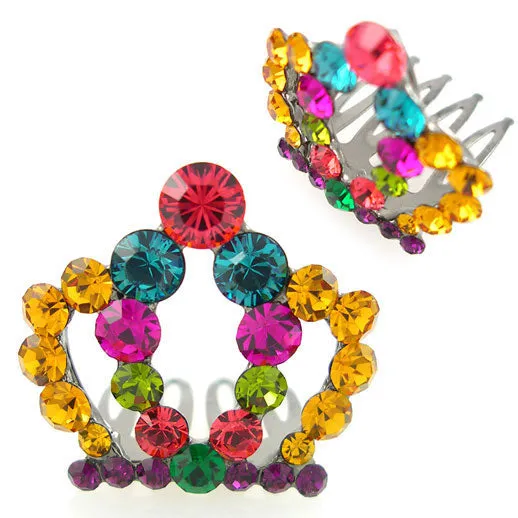 Swarovski Rhinestone Mini Tiara Comb 0.85" Wide