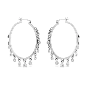 Sway Diamond Hoops (0.66 ct Diamonds) in White Gold