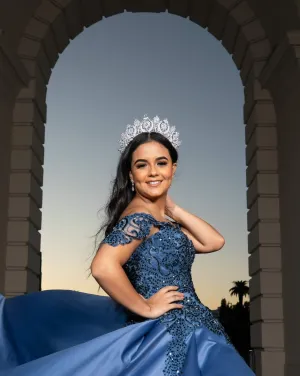 Tall Cubic Zirconia Bridal Crown and Quinceanera Tiara Shines Like Diamonds