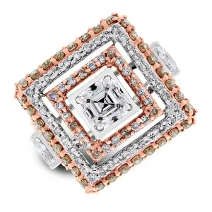 Trina Geometric Halo Diamond Ring (2.02 ct Diamonds) in Gold