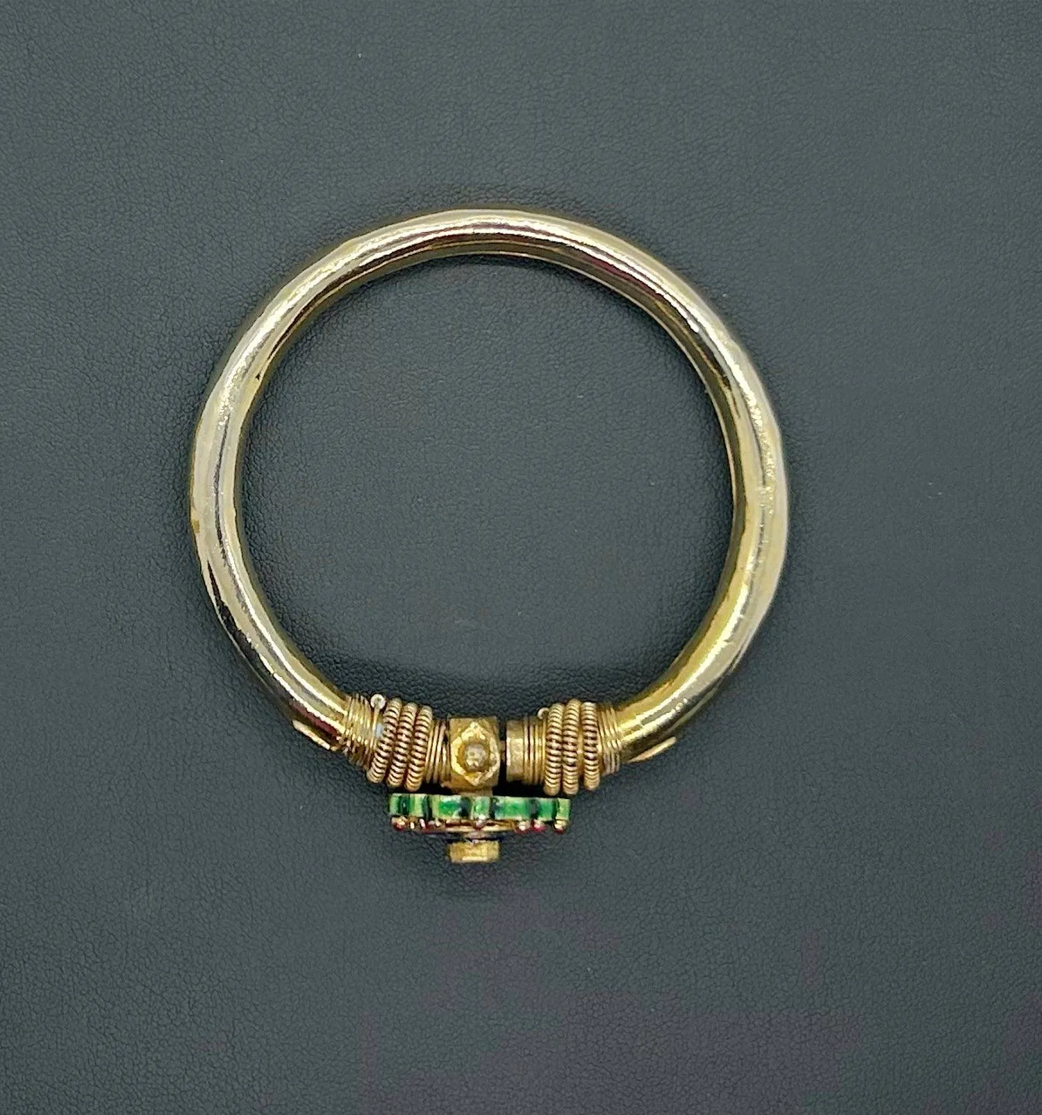 Vintage Indian Mogul Style Enamel Bangle Bracelet