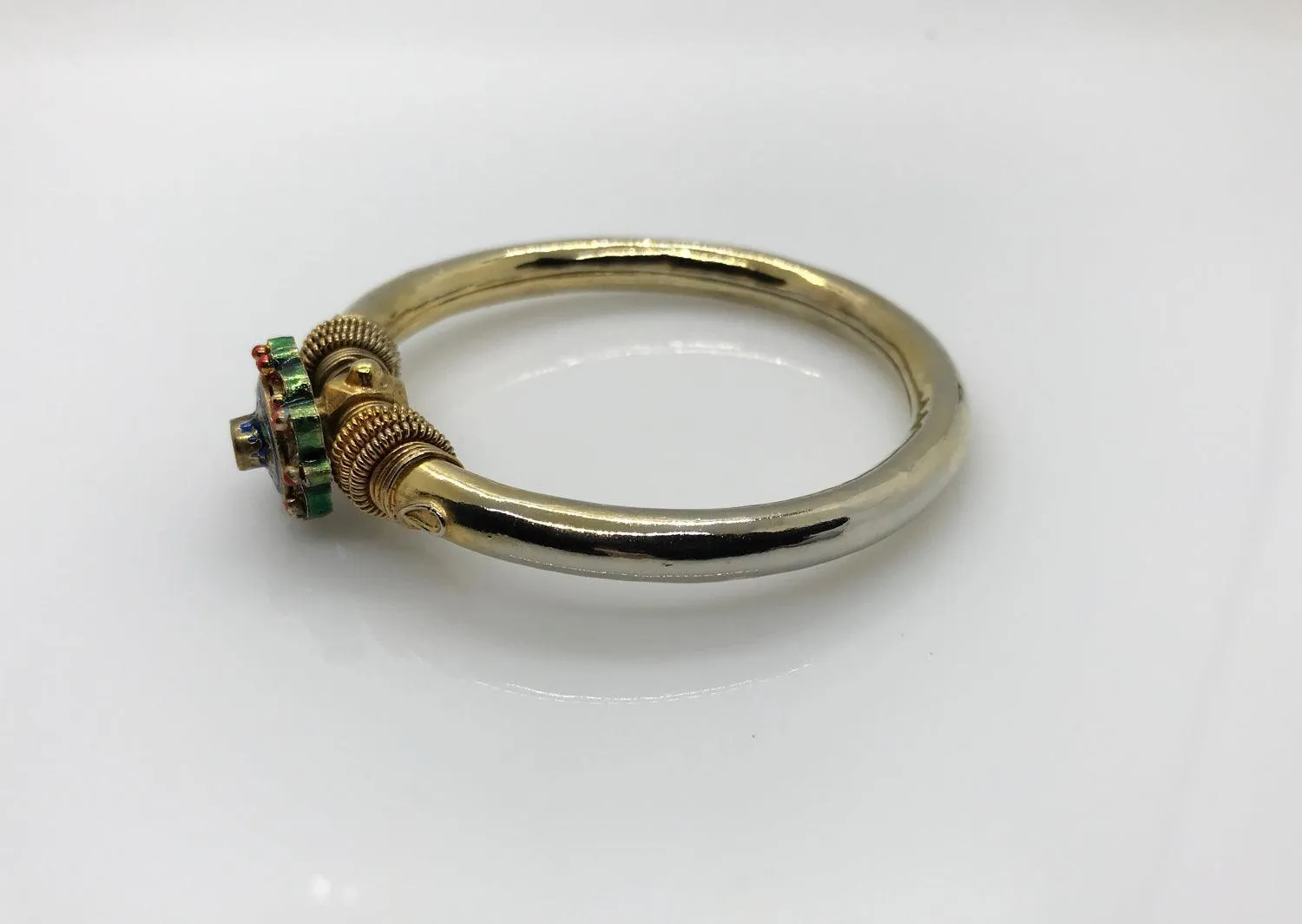Vintage Indian Mogul Style Enamel Bangle Bracelet