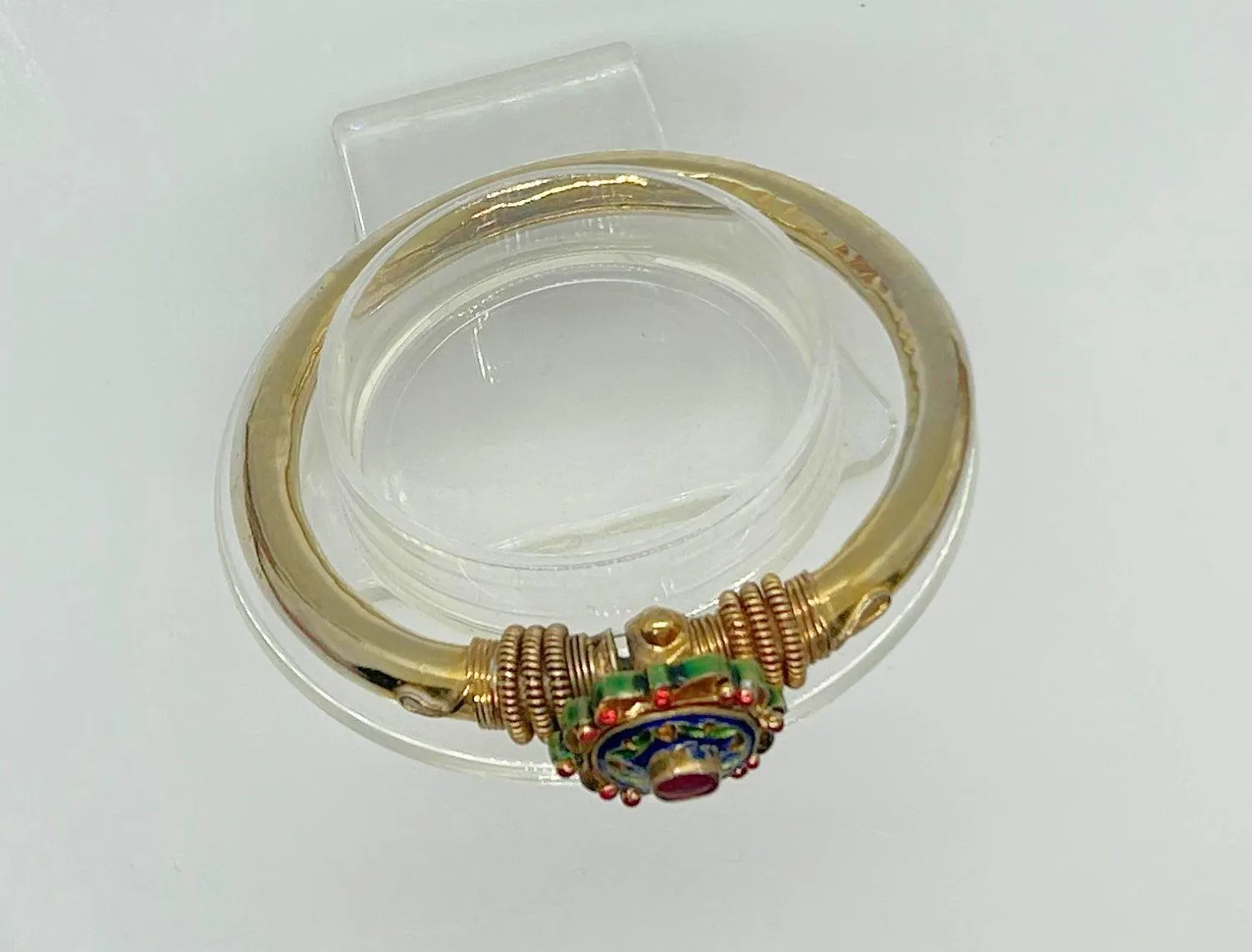 Vintage Indian Mogul Style Enamel Bangle Bracelet
