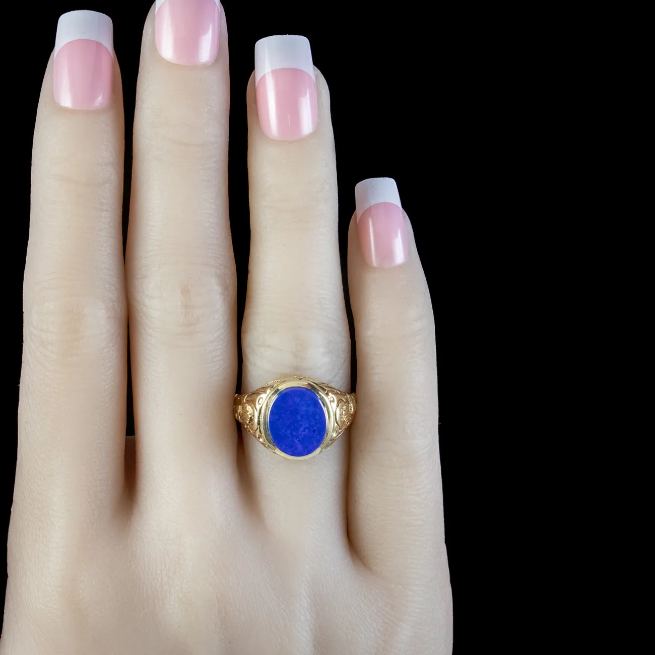 Vintage Lapis Lazuli Signet Ring Dated 1989