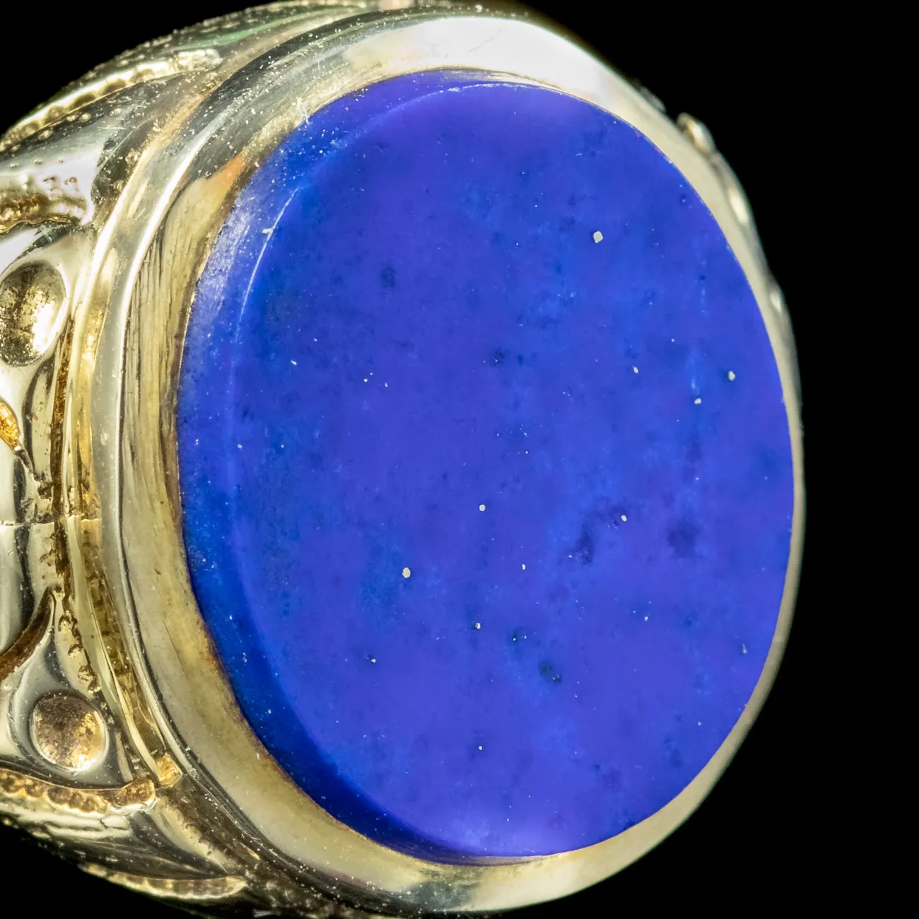 Vintage Lapis Lazuli Signet Ring Dated 1989