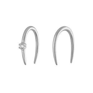 Whispering Star Hoop Earrings in Sterling Silver Whispering Star Hoop Earrings in Sterling Silver