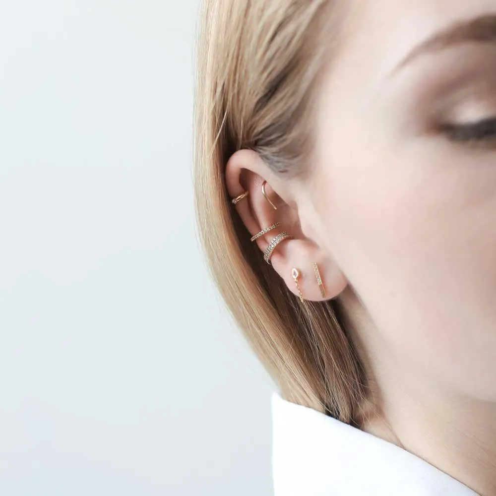 Whispering Star Hoop Earrings