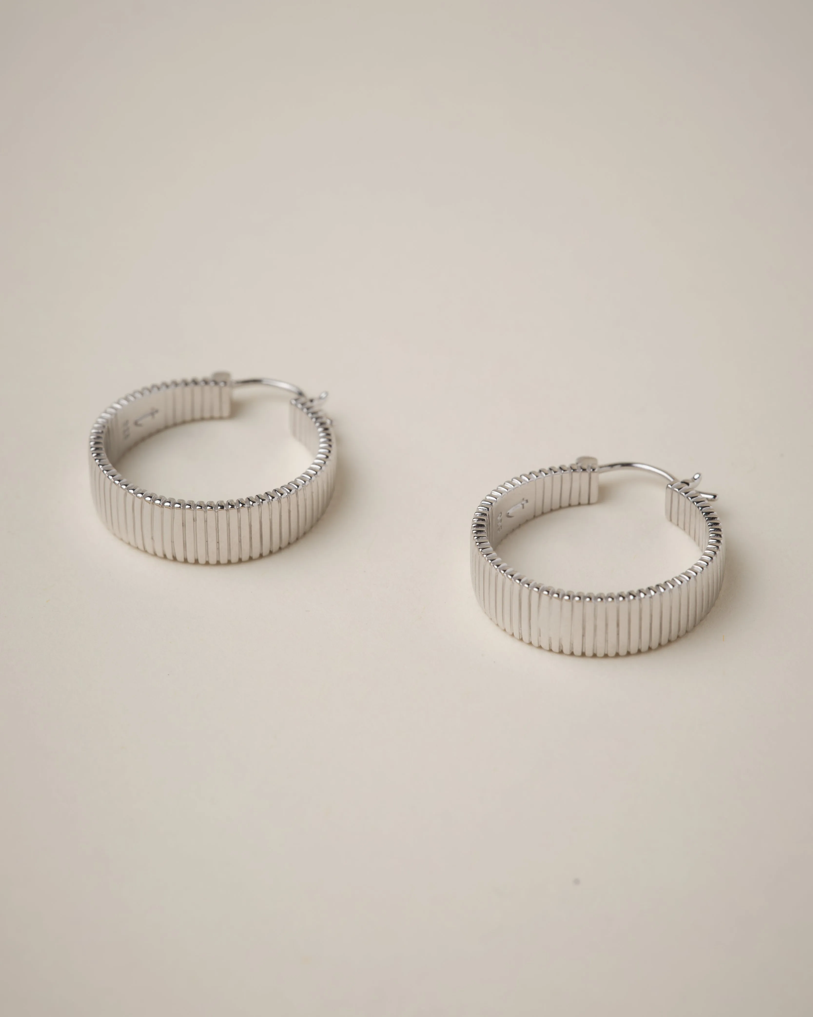 Willa Fluted Hoop Earrings 925 Recycled Sterling Silver