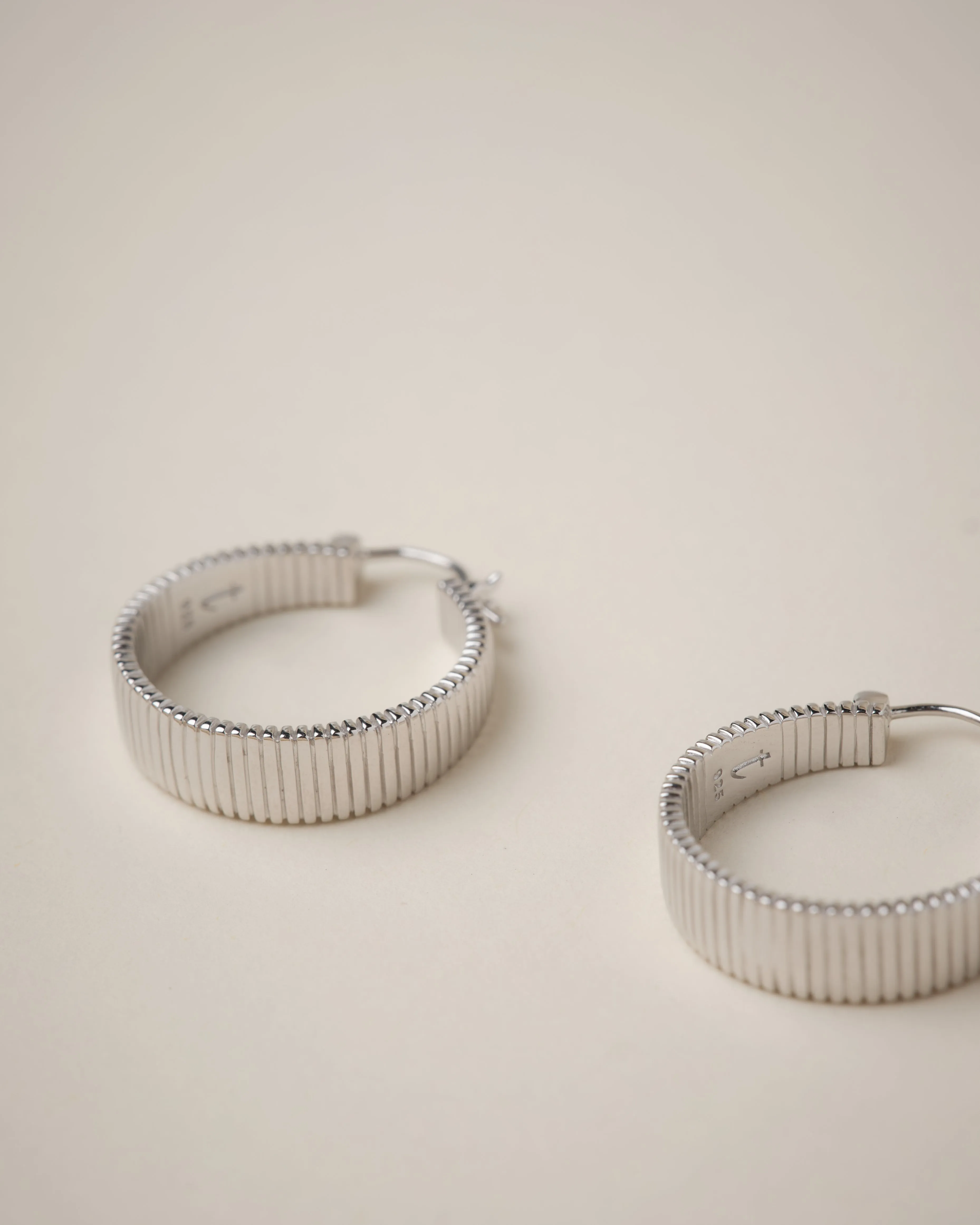 Willa Fluted Hoop Earrings 925 Recycled Sterling Silver