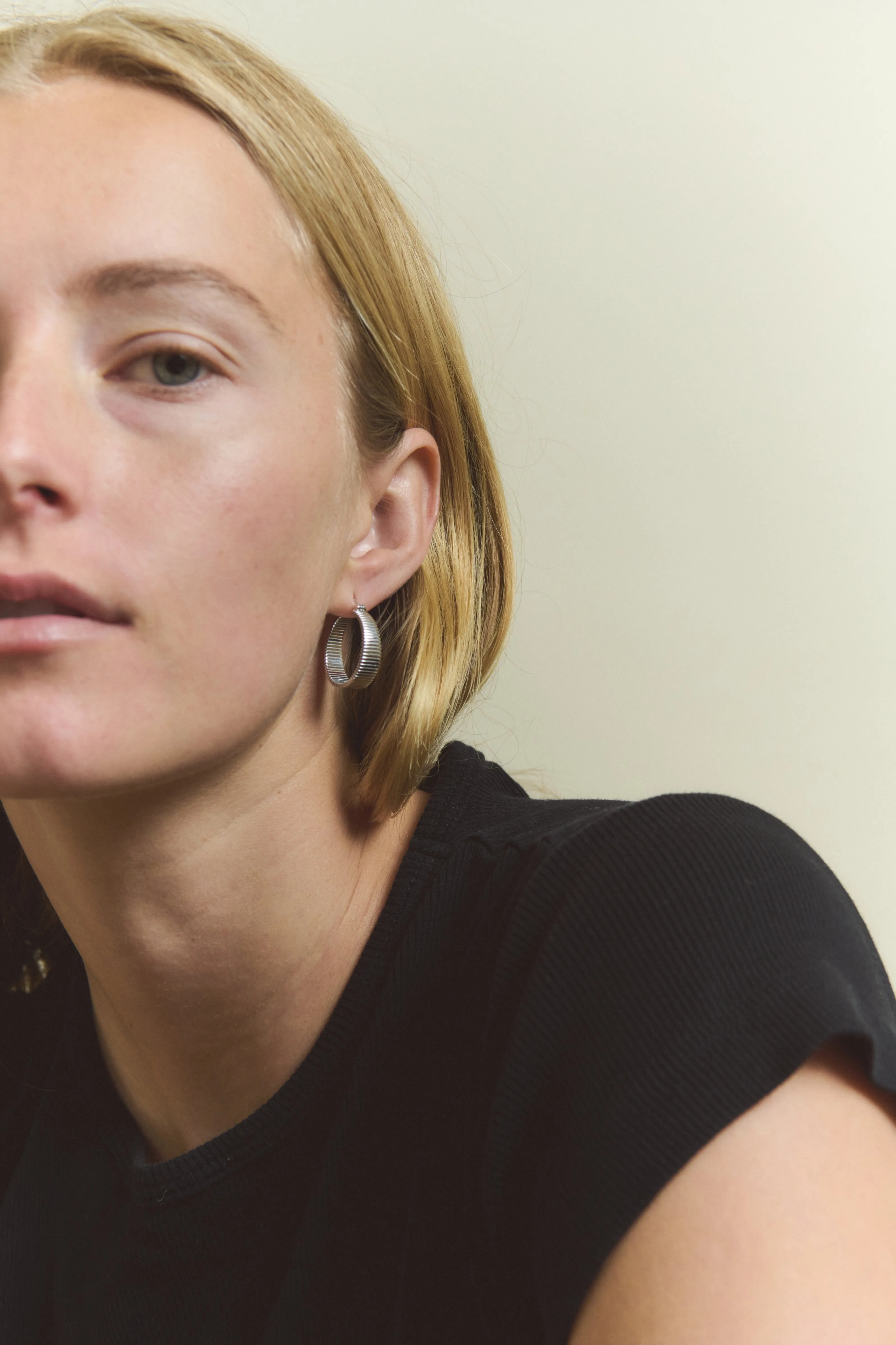 Willa Fluted Hoop Earrings 925 Recycled Sterling Silver